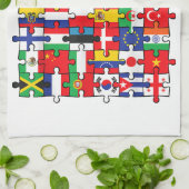 Vlaggen van landen onder internationale vlag theedoek (Gevouwen)