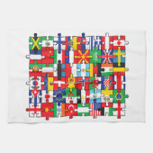 Vlaggen van landen onder internationale vlag theedoek (Horizontaal)