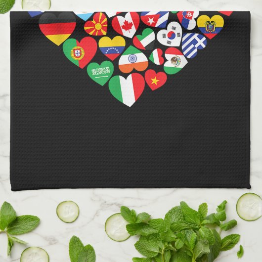 Vlaggen van landen onder internationale vlag theedoek (Gevouwen)