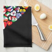 Vlaggen van landen onder internationale vlag theedoek (Quarter Fold)