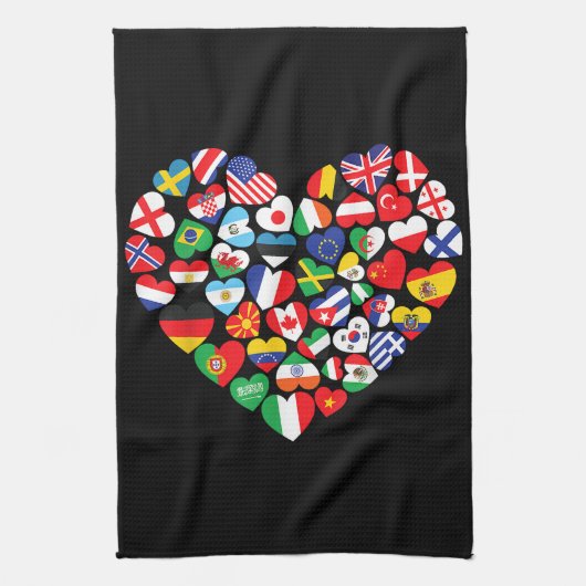 Vlaggen van landen onder internationale vlag theedoek (Verticaal)