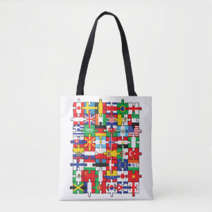 Vlaggen van landen onder internationale vlag tote bag