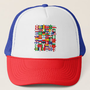 Vlaggen van landen onder internationale vlag trucker pet