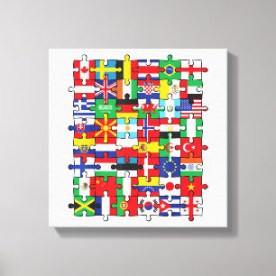 Vlaggen van landen van de wereld internationale vl canvas afdruk