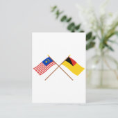 vlaggen van Maleisië en Negeri Sembilan Briefkaart (Staand voorkant)