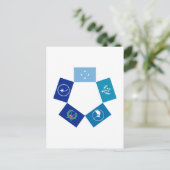 Vlaggen van Micronesia en zijn staten Briefkaart (Staand voorkant)