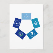 Vlaggen van Micronesia en zijn staten Briefkaart (Voorkant)