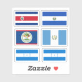 Vlaggen van Midden-Amerika Sticker (Vel)