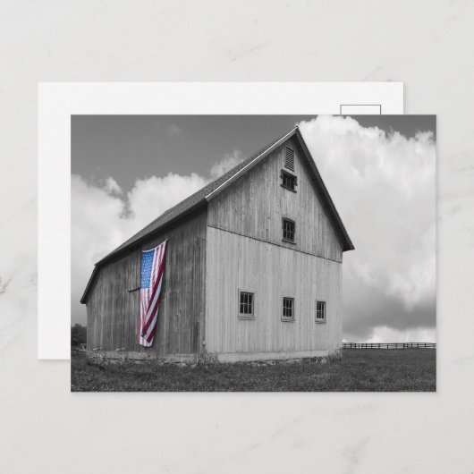 Vlaggen van onze boeren - Barn met Amerikaanse vla Briefkaart (Voorkant / Achterkant)
