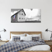 Vlaggen van onze boeren - Barn met Amerikaanse vla Canvas Afdruk (Insitu (Slaapkamer))