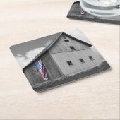 Vlaggen van onze boeren - Barn met Amerikaanse vla Kartonnen Onderzetters (Schuin)