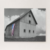 Vlaggen van onze boeren - Barn met Amerikaanse vla Legpuzzel (Horizontaal)