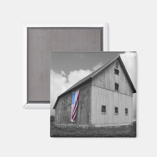 Vlaggen van onze boeren - Barn met Amerikaanse vla Magneet (Voorkant / Achterkant)