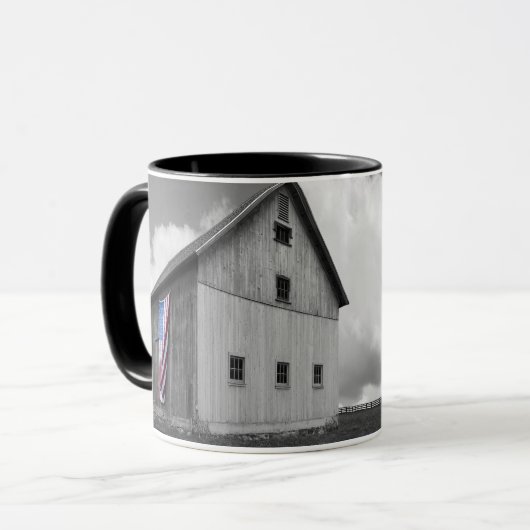 Vlaggen van onze boeren - Barn met Amerikaanse vla Mok (Voorkant links)