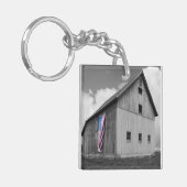 Vlaggen van onze boeren - Barn met Amerikaanse vla Sleutelhanger (Voorkant Links)