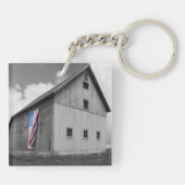 Vlaggen van onze boeren - Barn met Amerikaanse vla Sleutelhanger (Achterkant)