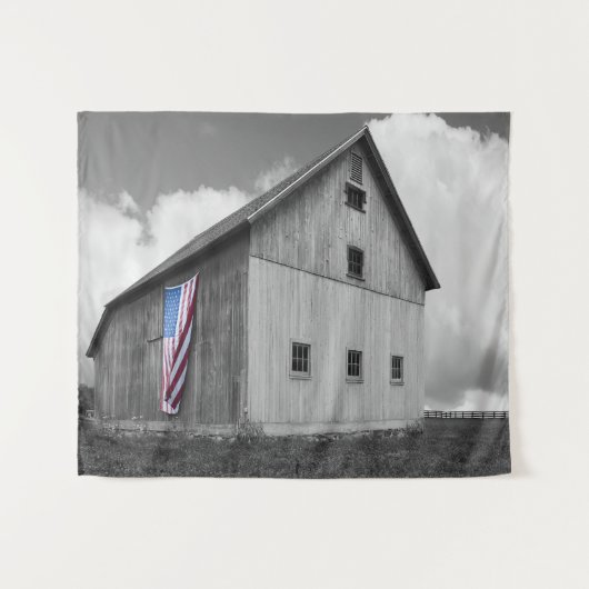 Vlaggen van onze boeren - Barn met Amerikaanse vla Wandkleed (Voorkant (horizontaal))