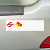 vlaggen van Oostenrijk en Burgenland Bumpersticker (Op auto)