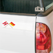 vlaggen van Oostenrijk en Burgenland Bumpersticker (Op Truck)