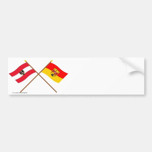 vlaggen van Oostenrijk en Burgenland Bumpersticker (Voorkant)