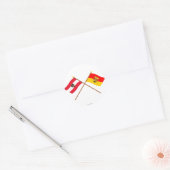 Vlaggen van Oostenrijk en Burgenland Ronde Sticker (Envelop)