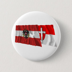 Vlaggen van Oostenrijk en Wenen Ronde Button 5,7 Cm