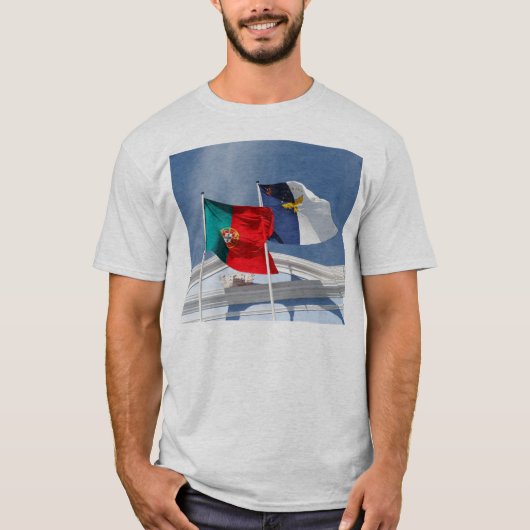 vlaggen van Portugal en de Azoren T-shirt (Voorkant)