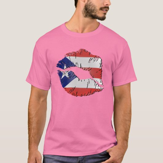 Vlaggen van Puerto Rico T-shirt (Voorkant)