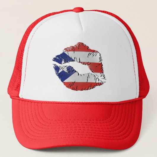 Vlaggen van Puerto Rico Trucker Pet (Voorkant)