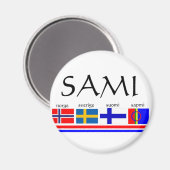 vlaggen van Sami en Scandinavië Magneet (Voorkant / Achterkant)