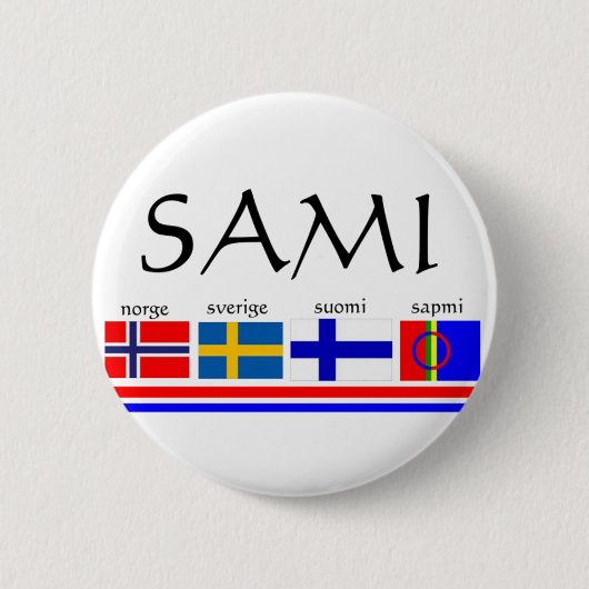 vlaggen van Sami en Scandinavië Ronde Button 5,7 Cm (Voorkant)