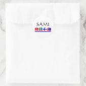 vlaggen van Sami en Scandinavië Ronde Sticker (Tas)