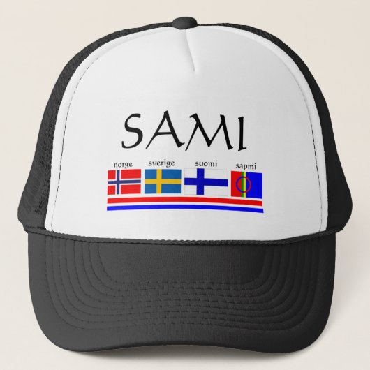vlaggen van Sami en Scandinavië Trucker Pet (Voorkant)