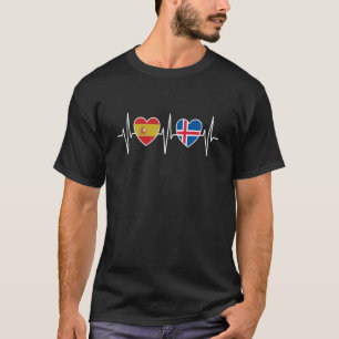 Vlaggen van Spanje en IJsland T-shirt