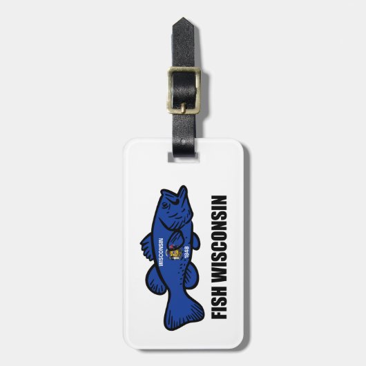 Vlaggen van visvisviskregel bagagelabel (Voorkant verticaal)