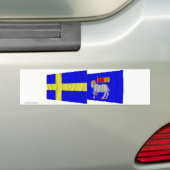 Vlaggen van Zweden en Gotlands län Bumpersticker (Op auto)