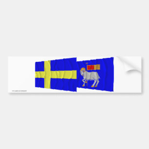 Vlaggen van Zweden en Gotlands län Bumpersticker
