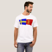 Vlaggen van Zweden en Skåne län T-shirt (Voorkant volledig)