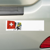 Vlaggen van Zwitserland en graubuenden Bumpersticker (Op auto)