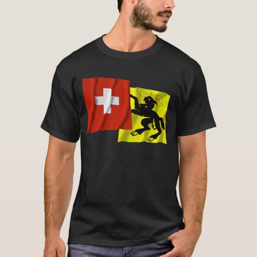 Vlaggen van Zwitserland en Schaffhausen T-shirt (Voorkant)