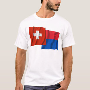 Vlaggen van Zwitserland en Ticino T-shirt