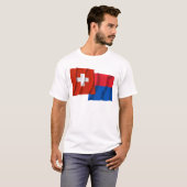 Vlaggen van Zwitserland en Ticino T-shirt (Voorkant volledig)