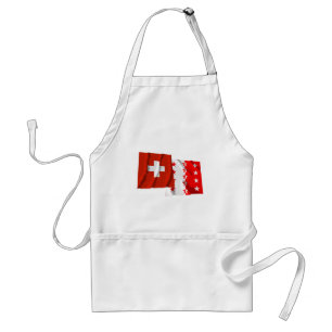Vlaggen van Zwitserland en Valais Standaard Schort