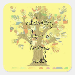 Vlaggen vieren Hispanic Heritage Month Vierkante Sticker