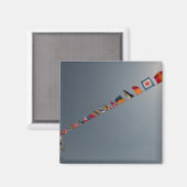 Vlaggen vliegen over het dek van de USS Iwo Jima Magneet (Voorkant / Achterkant)