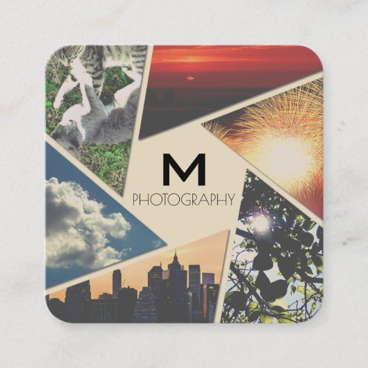 Vlaggen voor geometrische vormen vierkante visitekaartje (Voorkant)