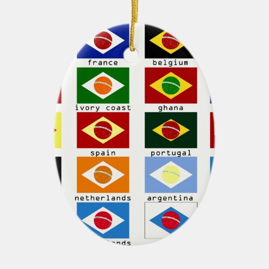 vlaggen voor het wereldkampioenschap Brazilië Keramisch Ornament (Voorkant)