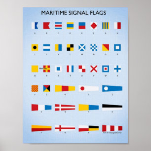 Vlaggen voor maritieme signalen poster