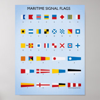 Vlaggen voor maritieme signalen poster