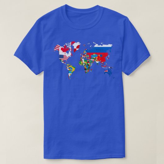 Vlaggen voor Wereldkaart reizigers T-shirt (Design voorkant)
